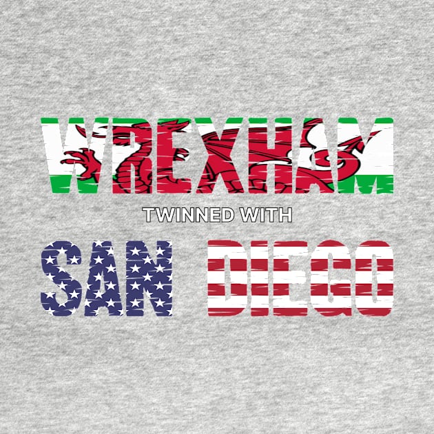 WREXHAM SAN DIEGO WELSH AMERICAN FLAG WORDS by MarniD9